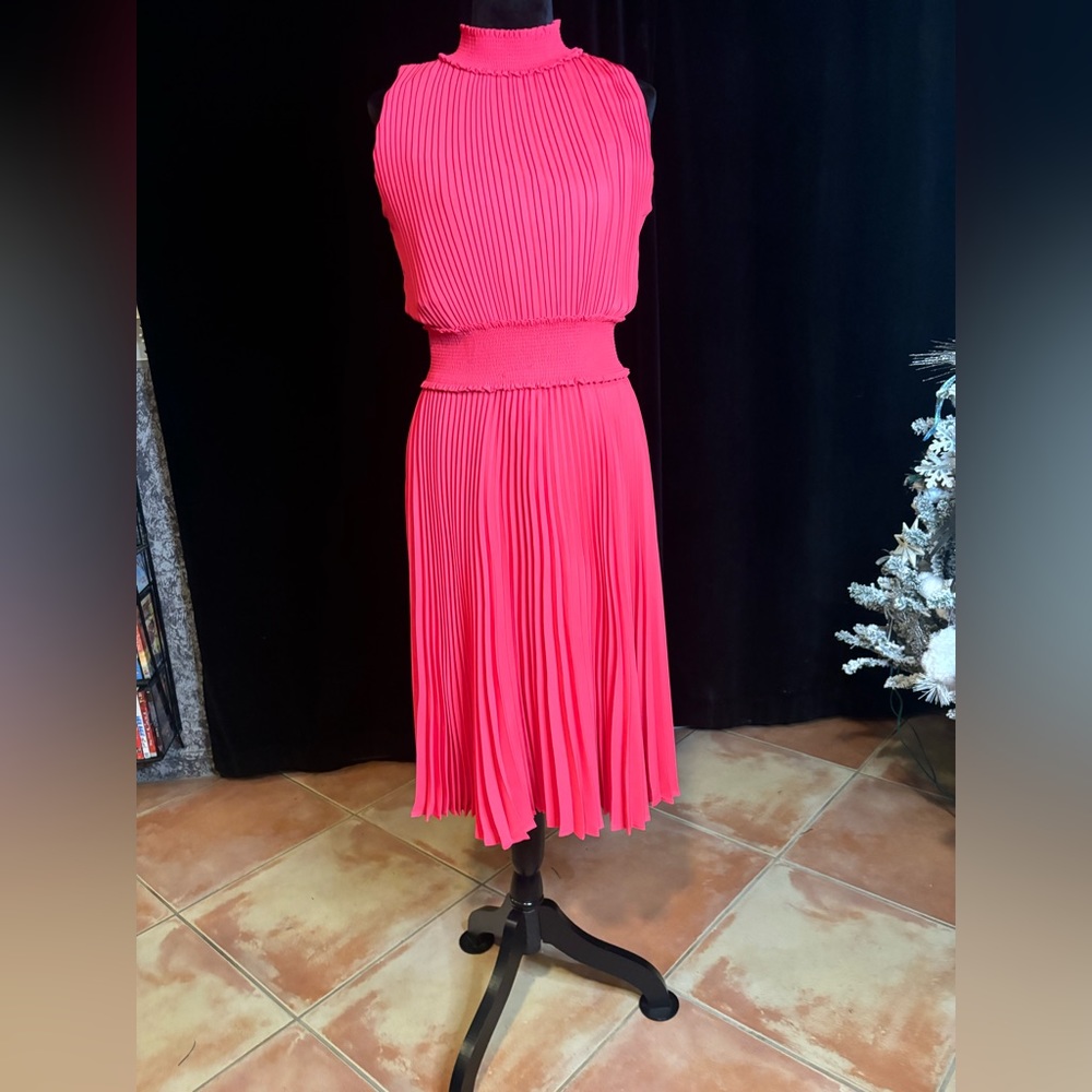 Hot pink ruched dress